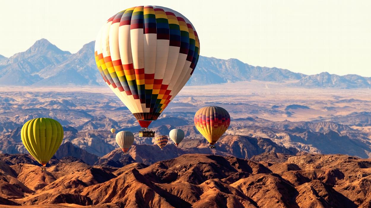 Hot air balloons in Namibia